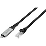 Digitus USB-C 3.2 Gen1 > RJ-45 Ethernet Kabel, 1Gbit/s, Adapter schwarz, 15 Meter, 10/100/1.000Mbit/s
