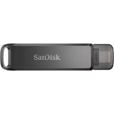 SanDisk iXpand Luxe 64 GB, USB-Stick schwarz, USB-C 3.2 Gen 1, Apple Lightning Connector