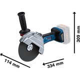Bosch PRO Akku-Winkelschleifer BITURBO GWS 18V-180 P Professional solo, Ø 180mm blau/schwarz, ohne Akku und Ladegerät, inkl. 3 Trennscheiben, in L-BOXX