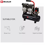 EINHELL Kompressor TE-AC 6 Silent rot/schwarz, 550 Watt