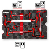 EINHELL Werkzeug-Pad T-Griff-Sechskant-Schraubendreher, in E-Case-Einleger schwarz/rot, 9-teilig, H2 - H10, Kugelkopf