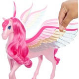 Mattel Barbie Ein Verborgener Zauber Rosa Pegasus mit Hündchen, Spielfigur geflügeltes Spielzeugpferd mit Lichtern und Geräuschen