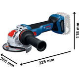 Bosch Professional X-LOCK Akku-Winkelschleifer GWX 18V-11 S Professional solo, 18Volt blau/schwarz, ohne Akku und Ladegerät, Ø 125mm, in L-BOXX