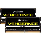 Corsair SO-DIMM 16 GB DDR4-2400 (2x 8 GB) Dual-Kit, Arbeitsspeicher schwarz, CMSX16GX4M2A2400C16, Vengeance