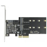 DeLOCK 3 Port SATA + M.2 Key B PCIe x4 Low Profile, Schnittstellenkarte 