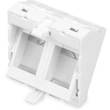 Digitus Frontplatte 2Port abgewinkelt, für Rahmen DN-93802-5-SH, Blende weiß, 45x45mm