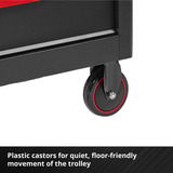 EINHELL Werkstattwagen leer, 6 Schubladen, Werkzeugwagen schwarz/rot, 4 flache, 2 hohe Schubladen