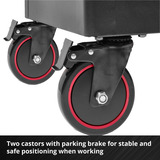 EINHELL Werkstattwagen leer, 6 Schubladen, Werkzeugwagen schwarz/rot, 4 flache, 2 hohe Schubladen