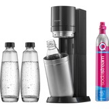 SodaStream Duo Vorteilspack Titan, Wassersprudler dunkelgrau/edelstahl, inkl. 2 Glasflaschen, Kunststoffflasche, CO₂-Zylinder