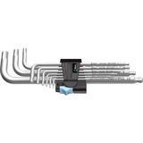 Wera 3950/9 Hex-Plus Stainless 1 SB Winkelschlüsselsatz, 9-teilig, Schraubendreher edelstahl, Edelstahl, mit Halteclip