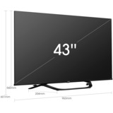 Hisense 43A66H, LED-Fernseher 108 cm(43 Zoll), schwarz, Triple Tuner, UltraHD/4K, HDR