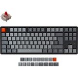 Keychron K8, Gaming-Tastatur schwarz/grau, DE-Layout, Gateron Red, Aluminiumrahmen, RGB