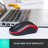 Logitech Wireless Mouse M185, Maus rot, Retail