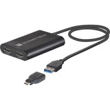 USB DisplayLink Adapter, USB-A Stecker > Dual 4K HDMI