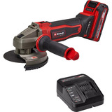 EINHELL Power X-Change Akku-Winkelschleifer TE-AG 18/125-2 Li Kit, 18Volt rot/schwarz, Li-Ion-Akku 4,0Ah