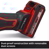 EINHELL Power X-Change Akku-Winkelschleifer TE-AG 18/125-2 Li Kit, 18Volt rot/schwarz, Li-Ion-Akku 4,0Ah