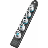 Hazet SmartRail 1/2" Steckschlüsseleinsatz-Satz Außen-Sechsrund, 5-teilig schwarz, E12 - E20, kurz