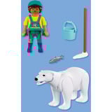PLAYMOBIL 72090 Animals & Friends Zoo: Eisbär und Pfleger, Konstruktionsspielzeug 