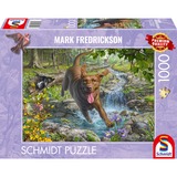 Schmidt Spiele Mark Fredrickson: Hundeliebe - Frühlingsspaziergang mit Labrador Retriever, Puzzle 1000 Teile