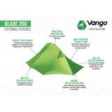 Vango Tunnelzelt Blade 200 grün, mit Vorraum für Gepäck