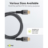 goobay Plus Ultra High-Speed HDMI-Kabel, 8K @ 60Hz grau, 5 Meter