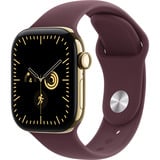 Apple Watch Series 12, Smartwatch Titan Gold, 42 mm, Sportarmband Burgunder M/L, Cellular