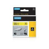 Dymo Rhino ORIGINAL IND Heißschrumpfschlauch 9mm x 1,5m, schwarz auf gelb, Etiketten- Schrumpfschlauch für Durchmesser 1,73-3,73 mm, 18054