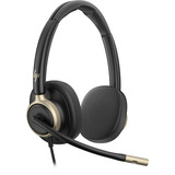 HP Poly Mission 825 kabelgebundenes Stereo-USB-Headset  schwarz, USB Type-C und Type-A, Kunstleder-Ohrpolster (Oberflächenmaterial)