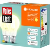 LEDVANCE SMART+ BT CLA60 60 6 W/2500K E27, LED-Lampe 2er-Pack, Filament, Bluetooth, ersetzt 60 Watt