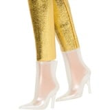 Mattel Barbie Fashionistas petite Körpergröße, welliges blondes Haar, goldener Jumpsuit, Puppe 