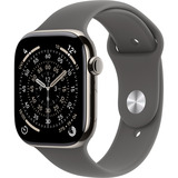 Apple Watch Series 11, Smartwatch Titan Natur, Titangehäuse, 46 mm, Sportarmband steingrau M/L, Cellular