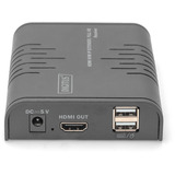 Digitus HDMI KVM IP Extender Receiver, KVM-Switch schwarz, Full HD