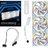 Lian Li UNI FAN SL120 Wireless, Gehäuselüfter weiß, 3er-Pack inkl. Controller, 124.5 mm