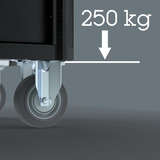 Wera 9706 Tool Rebel Werkstattwagen Stainless 2, mit Bestückung, Werkzeugwagen schwarz/silber, 191-teilig, im exklusiven Tool Rebel Design