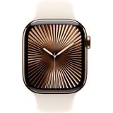 Apple Watch Series 10, Smartwatch gold, Titangehäuse, 42 mm, Sportarmband Polarstern S/M, Cellular