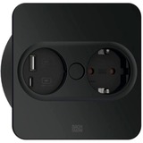 Bachmann Einbausteckdose TWIST 2, eckig, 2-fach, USB-Charger schwarz, 1x Schutzkontakt, 1x USB-A, 1x USB-C