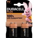 Duracell Plus, Batterie 2 Stück, E-Block (9-Volt-Block)