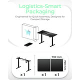 ICY BOX Elektrisch höhenverstellbarer Sitz-/Steh-Tisch IB-EW122B-TT 61087 schwarz, mit Memory-Touch-Panel