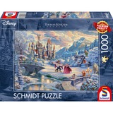 Schmidt Spiele Thomas Kinkade Studios: Disney - Die Schöne und das Biest, Zauberhafter Winterabend Limited Christmas Edition, 1000 Teile