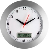 TFA Analoge Funk-Wanduhr mit Datum weiß/grau, Ø 30cm