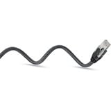 goobay Ethernet-Kabel USB-C 3.2 Gen2 Stecker > RJ-45 Stecker, LAN-Adapter schwarz/silber, 3 Meter, geflochtener Textilmantel