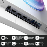 Arozzi Nova 49TUW165, Gaming-Monitor 124.5 cm (49 Zoll), weiß, UWQHD, VA, Curved, HDMI, DP, USB-C, USB-Hub, 165Hz Panel