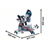 Bosch PRO Akku-Kapp-und Gehrungssäge BITURBO GCM 18V-216 DC Professional solo blau, Bluetooth Modul, ohne Akku und Ladegerät