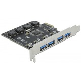 DeLOCK PCIe x1 zu 4x ext. USB Typ-A USB 3.2 Gen 1, USB-Controller 