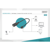 Digitus USB 2.0 Adapter, Micro USB Stecker 90° > USB-A Buchse schwarz, 15cm, OTG Funktion (On-The-Go), rechts abgewinkelt