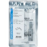 SMARTKEEPER ESSENTIAL Mini USB-B Port Lock (UL04) + Lock Key Mini (U04), Einsteckschloss Farbcode Grau, 4 Stück + 1 Schlüssel