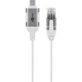 goobay Ethernet-Adapterkabel USB-C 3.2 Gen2 > RJ-45, Slim weiß, 5 Meter