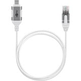 goobay Ethernet-Adapterkabel USB-C 3.2 Gen2 > RJ-45, Slim weiß, 5 Meter