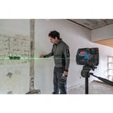 Bosch Akku-Kombilaser GCL 12V-50-22 CG Professional, Kreuzlinienlaser blau/schwarz, grüne Laserlinien und Lotpunkte, inkl. Drehhalterung RM 20 und Baustativ BT 150