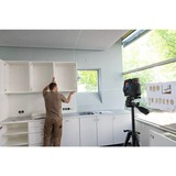 Bosch Akku-Kombilaser GCL 12V-50-22 CG Professional, Kreuzlinienlaser blau/schwarz, grüne Laserlinien und Lotpunkte, inkl. Drehhalterung RM 20 und Baustativ BT 150